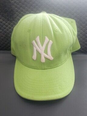 New York Baseball Cap - Lime Green with White Logo 7 1/8